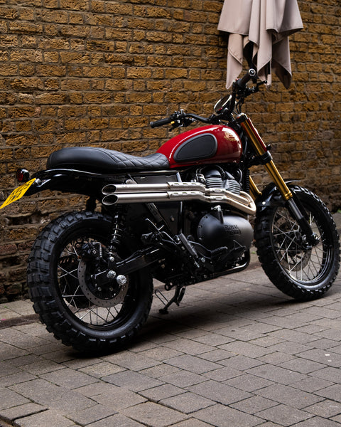 Bike Shed MotoWorks x Fastec 650 Bear Scrambler Build. Build Tier 1, 2 & 3 Available. Custom motorcycle build from Bike Shed Moto Co and Fastec Racing.
