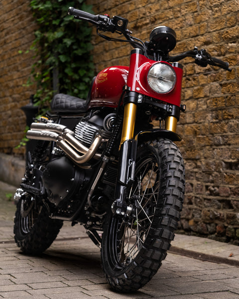 Bike Shed MotoWorks x Fastec 650 Bear Scrambler Build. Build Tier 1, 2 & 3 Available. Custom motorcycle build from Bike Shed Moto Co and Fastec Racing.