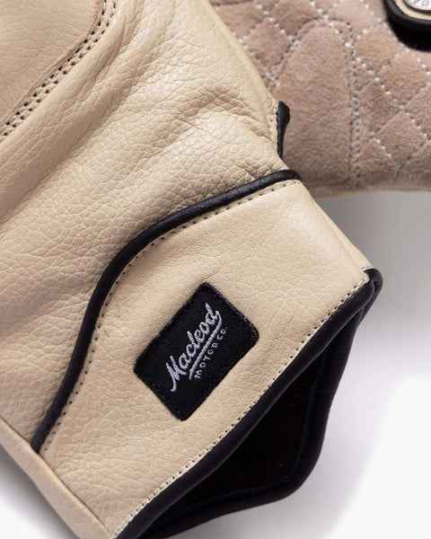Macleod Rebel Leather Gloves - Cream studio image showing detail