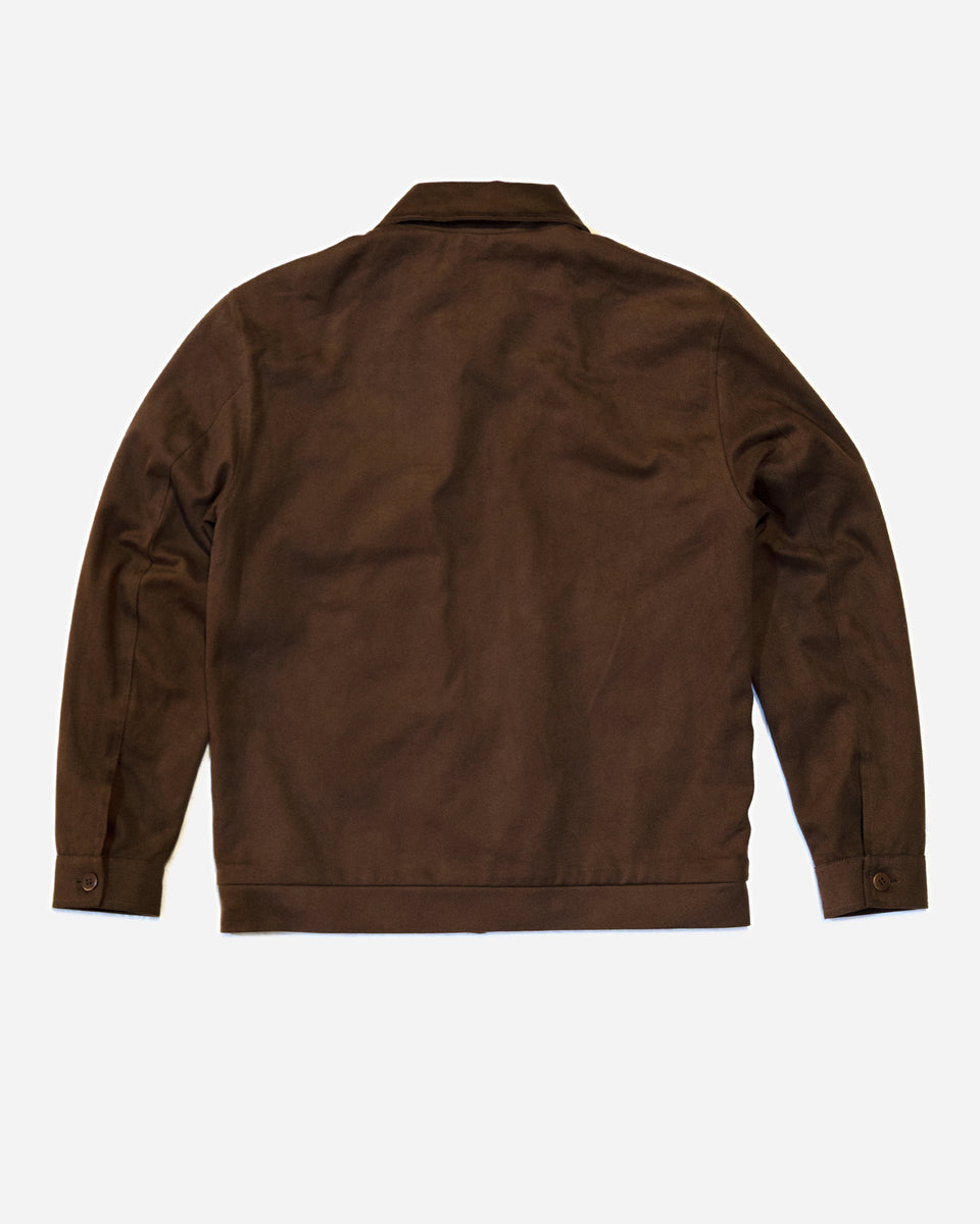 Brown Twill Motorcycle jacket on a white background
