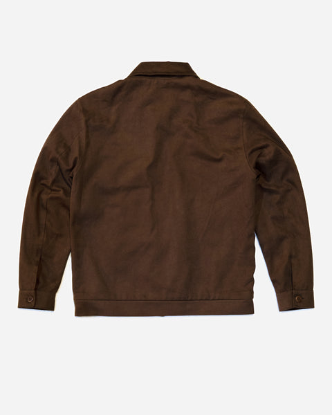 Brown Twill Motorcycle jacket on a white background