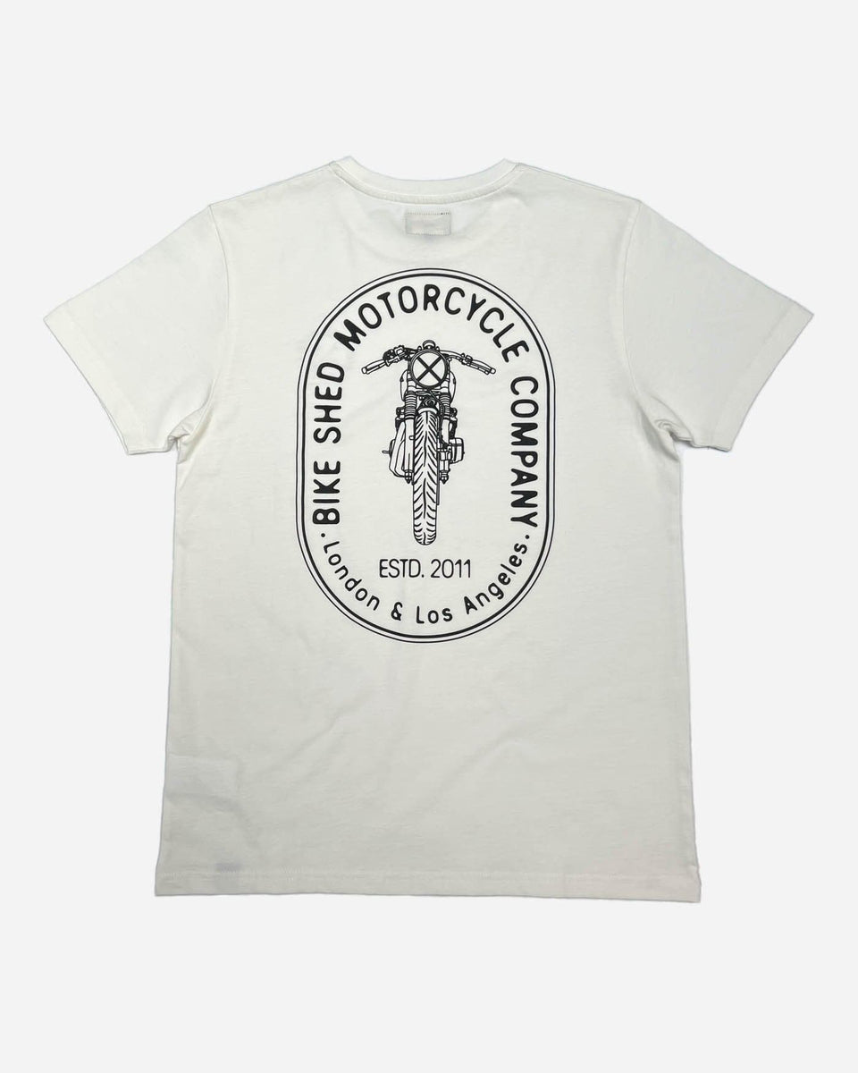 BSMC Drop Bars Graphic Motorcycle T Shirt - White
