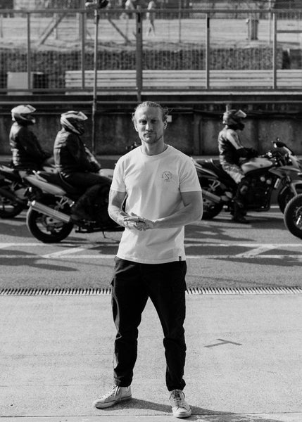 BSMC Drop Bars Graphic Motorcycle T Shirt - White