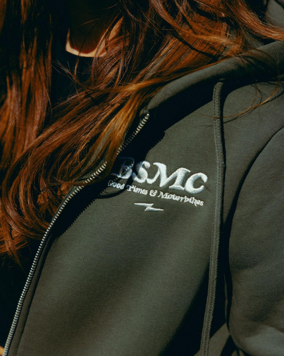 Green Bike Shed Motorcycle Co. Good Times Hooded Sweatshirt - detail