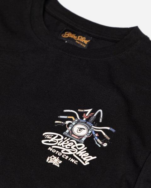 black motorcycle graphic t-shirt - detail front