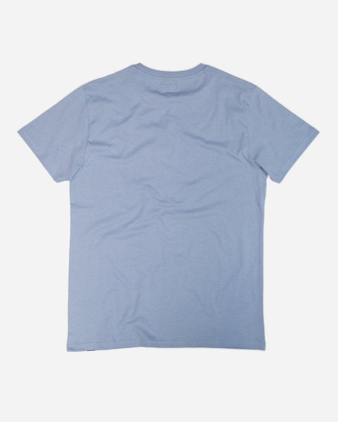  Blue pennant chest logo motorcycle T-Shirt - back