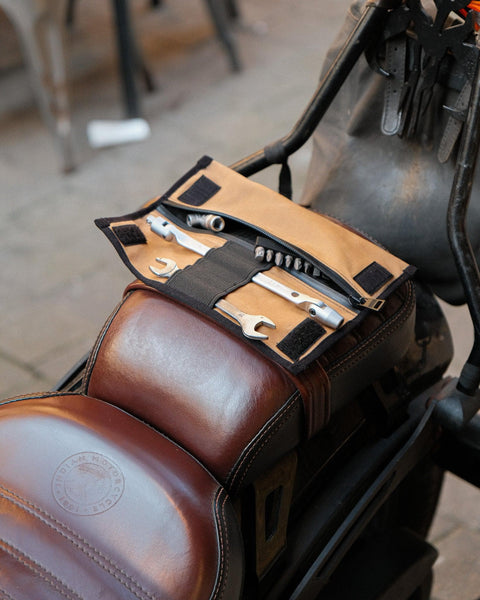 Motorcycle Rider's Tool Pouch - Waxed Tan