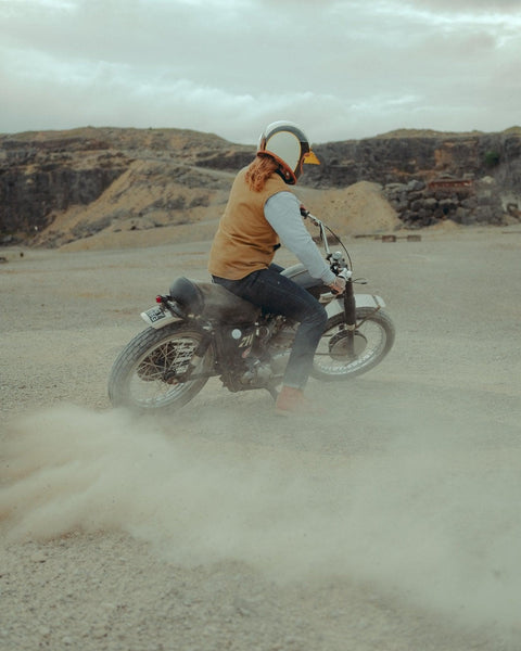 Cotton Motorcycle Utility Vest - Tan