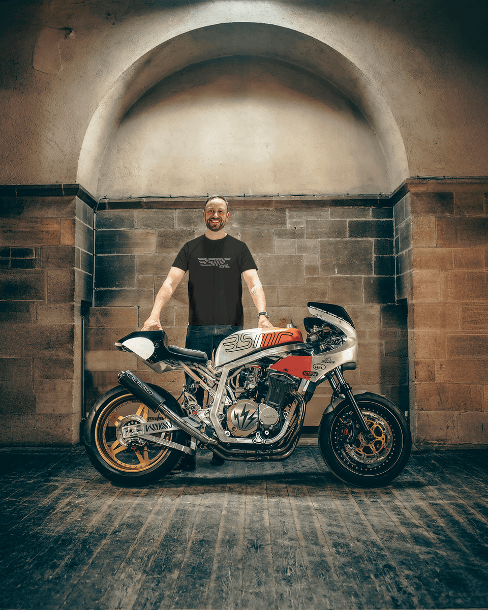  BSMC Wing '85 Logo Motorcycle Graphic T-Shirt - Black