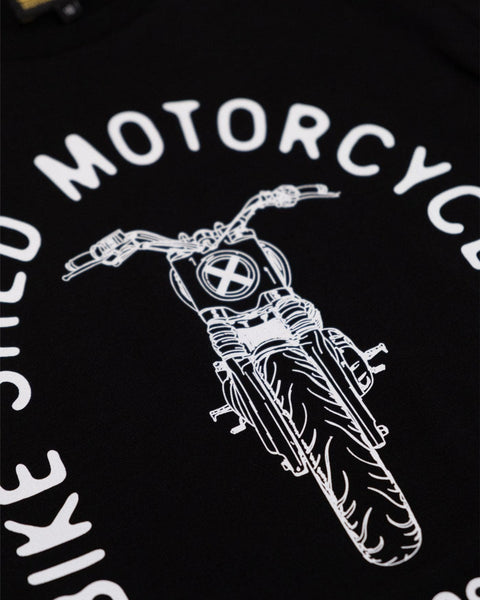 Womens Tracker Bars Motorcycle Graphic T-Shirt - Black