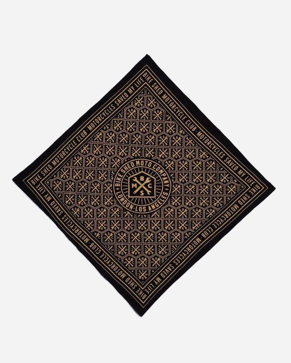 BSMC Monogram Bandana - Black/Gold
