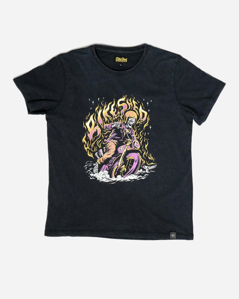 BSMC Women's Speed Demon Graphic Motorcycle T-Shirt - Washed Black